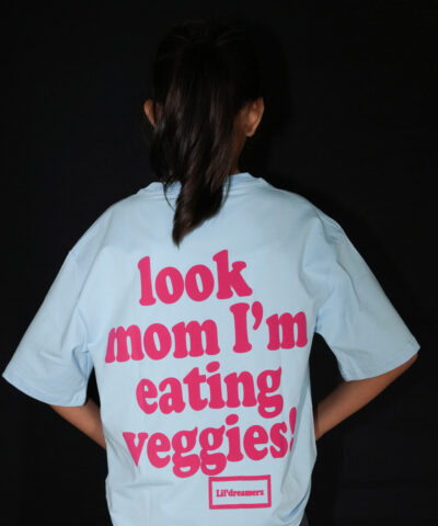 "Mom I Am Eating Veggies" (Blue) Girls