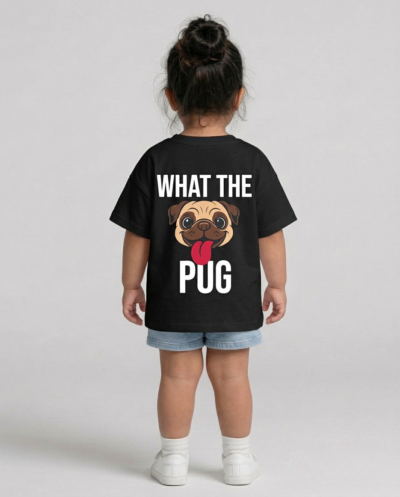 "What The Pug" (Black) Girls 2-3 Y