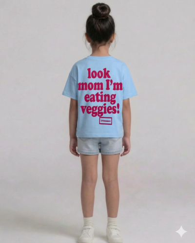 "Mom I Am Eating Veggies" (Blue) Girls 10-11 Y