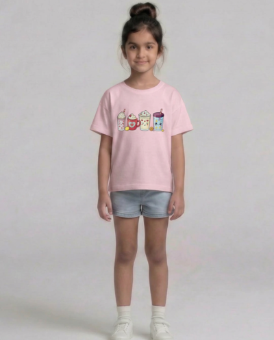 "Soft Serve & Coffee" (Pink) 10-11 Y