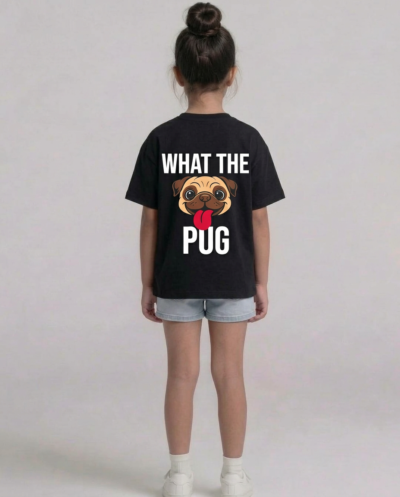 "What The Pug" (Black) Girls 10-11 Y