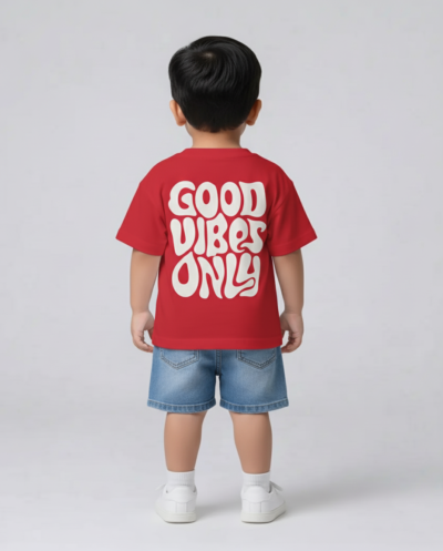 "Good Vibes Only" (Red) Boys 2-3 Y