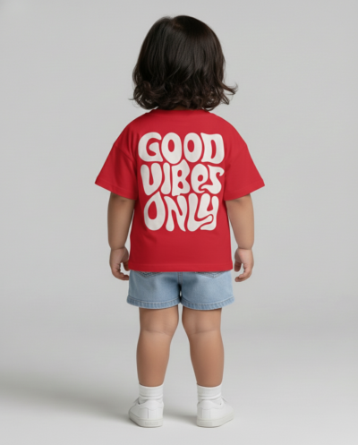 "Good Vibes Only" (Red) Girls 2-3 Y