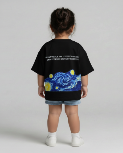 "The Starry Night, Van Gogh" (Black) Girls 2-3 Y