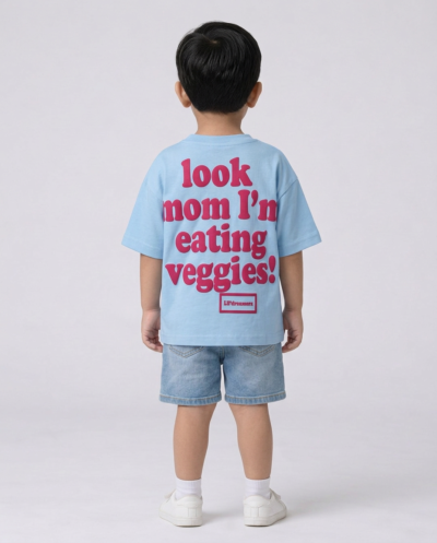 "Mom I Am Eating Veggies" (Blue) Boys 4-5 Y