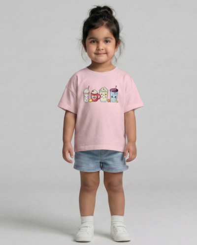 "Soft Serve & Coffee" (Pink) 4-5 Y