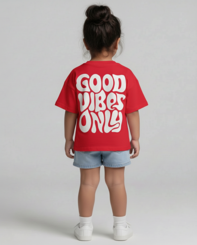 "Good Vibes Only" (Red) Girls 4-5 Y