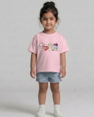 "Soft Serve & Coffee" (Pink) 6-7 Y