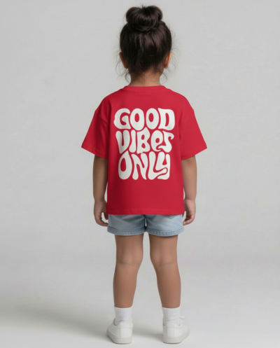 "Good Vibes Only" (Red) Girls 6-7 Y