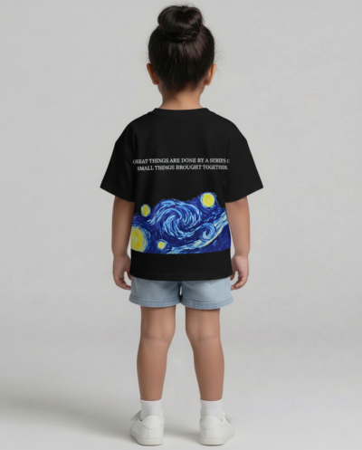 "The Starry Night, Van Gogh" (Black) Girls 6-7 Y