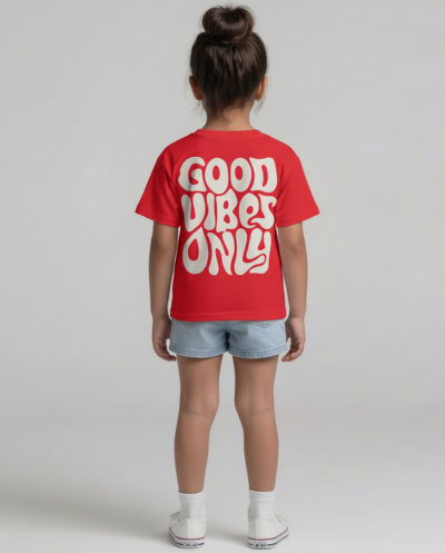 "Good Vibes Only" (Red) Girls 8-9 Y