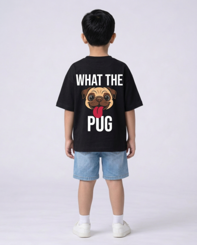 "What The Pug" (Black) Boys 8-9 Y