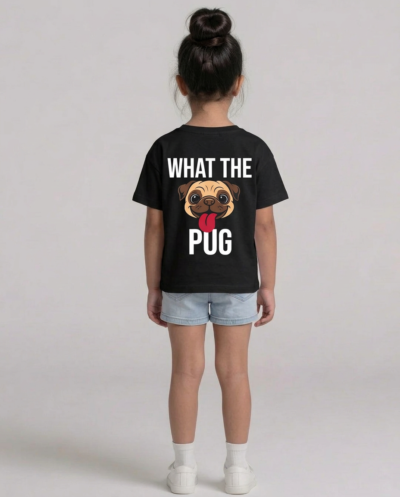 "What The Pug" (Black) Girls 8-9 Y