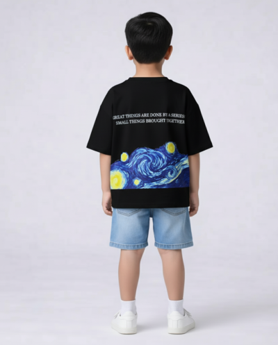 "The Starry Night,Van Gogh" (Black) Boys 8-9 Y