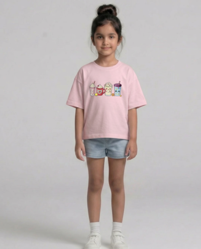 "Soft Serve & Coffee" (Pink) 9-10 Y