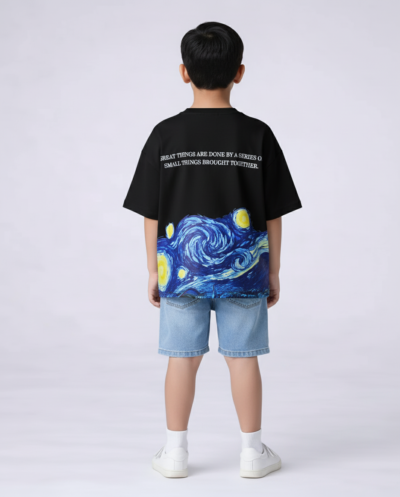"The Starry Night,Van Gogh" (Black) Boys 9-10 Y